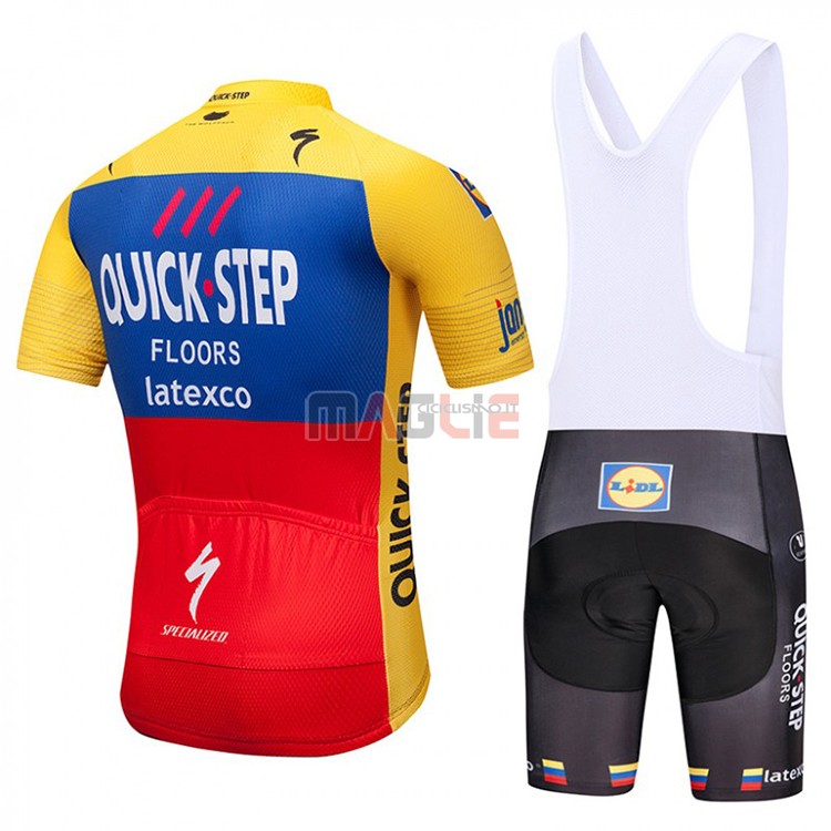 Maglia Quick Step Floors Manica Corta 2018 Giallo Blu Rosso